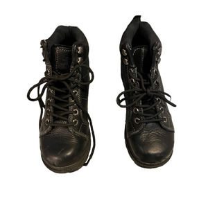 Harley-Davidson Womens Tyler Motorcycle Boots Black Leather Ankle Lace Up 7.5